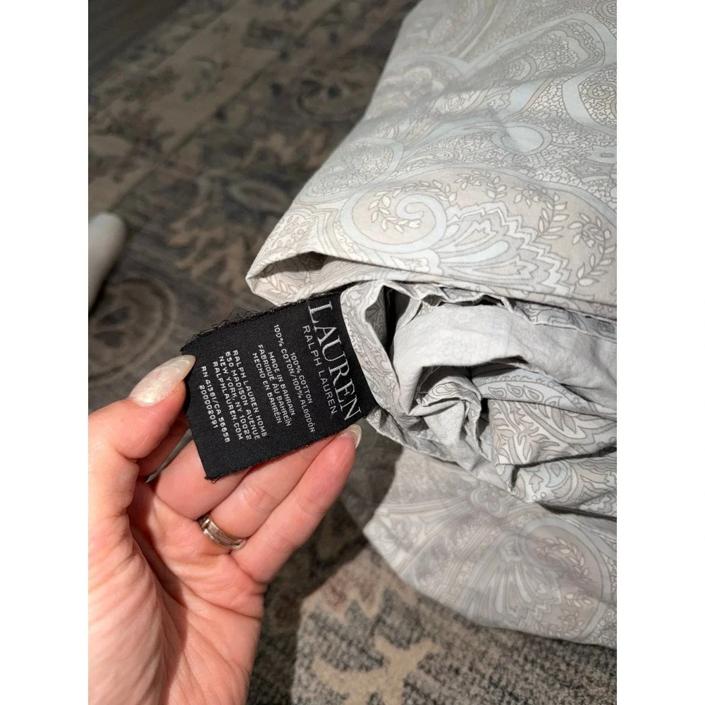 Lauren Ralph Lauren Blue Gray Paisley Sheet Set King